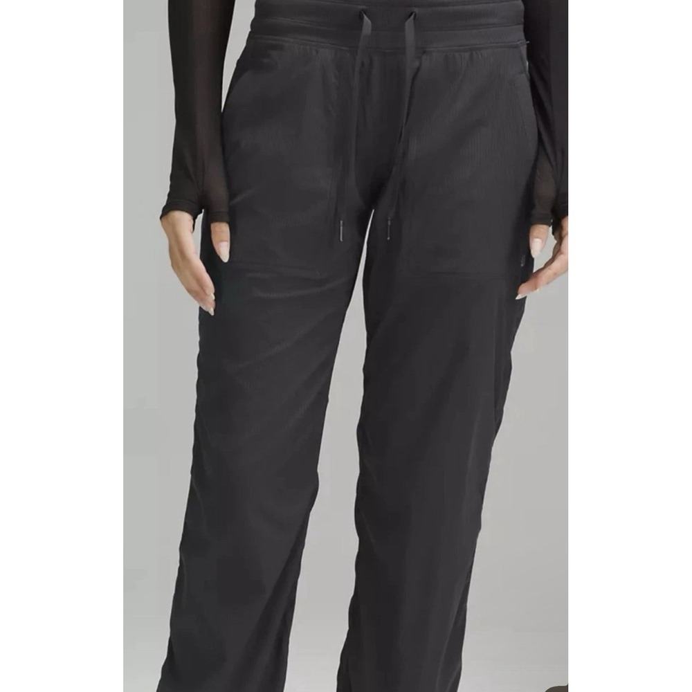 Lululemon Dance Studio Tapered Pull On Pants Size 2 Black Athletic Pinstripes